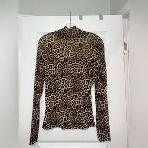 SHEIN Mesh Mock Turtleneck Top – XL Fits Like L)